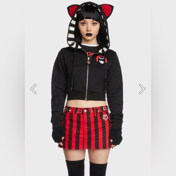 💚 SOLD 💚 Brand New With Tags Emily The Strange Cropped Hoodie - Picture 9 of 10